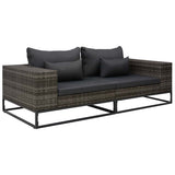 vidaXL 2-delige Loungeset met kussens poly rattan grijs