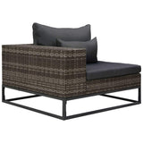 vidaXL 2-delige Loungeset met kussens poly rattan grijs