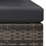 vidaXL 2-delige Loungeset met kussens poly rattan grijs