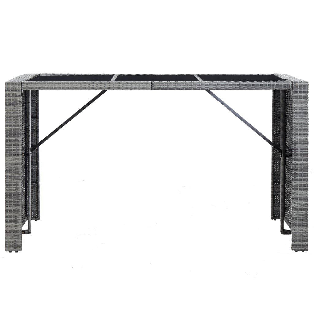 vidaXL 7-delige Tuinbarset met kussens poly rattan bruin