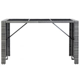vidaXL 7-delige Tuinbarset met kussens poly rattan bruin
