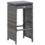 vidaXL 7-delige Tuinbarset met kussens poly rattan bruin