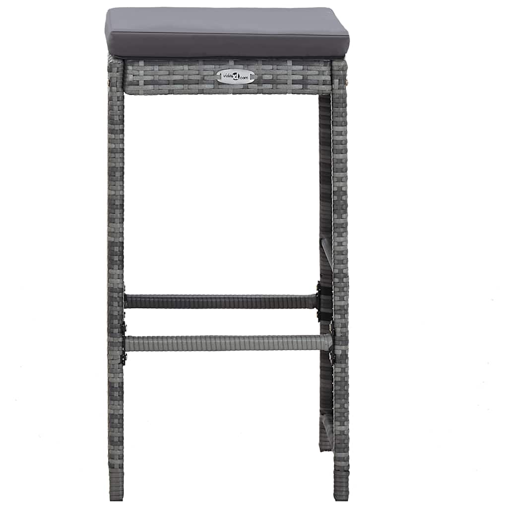 vidaXL 7-delige Tuinbarset met kussens poly rattan bruin