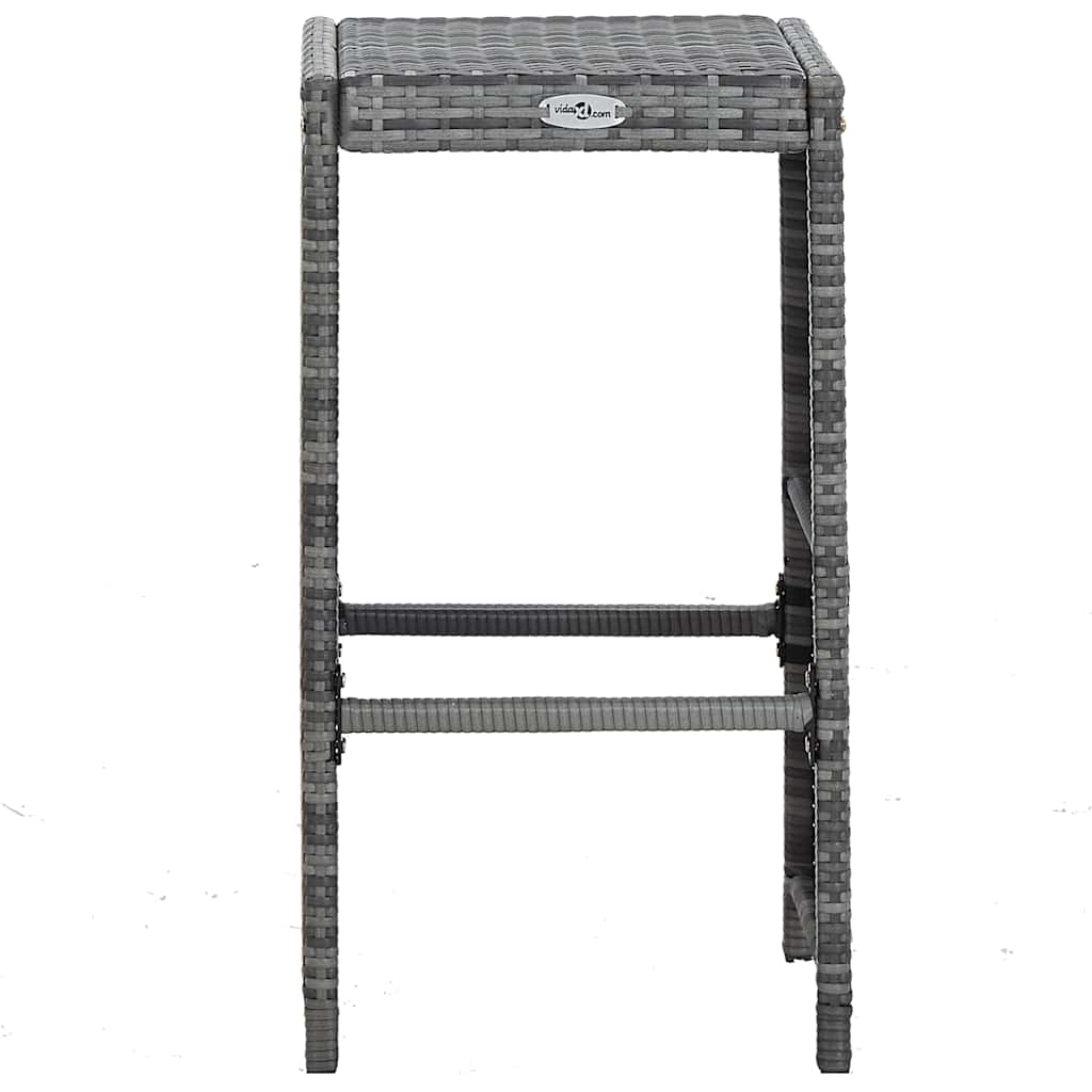 vidaXL 7-delige Tuinbarset met kussens poly rattan bruin