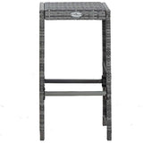 vidaXL 7-delige Tuinbarset met kussens poly rattan bruin