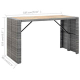 vidaXL 7-delige Tuinbarset met kussens poly rattan zwart