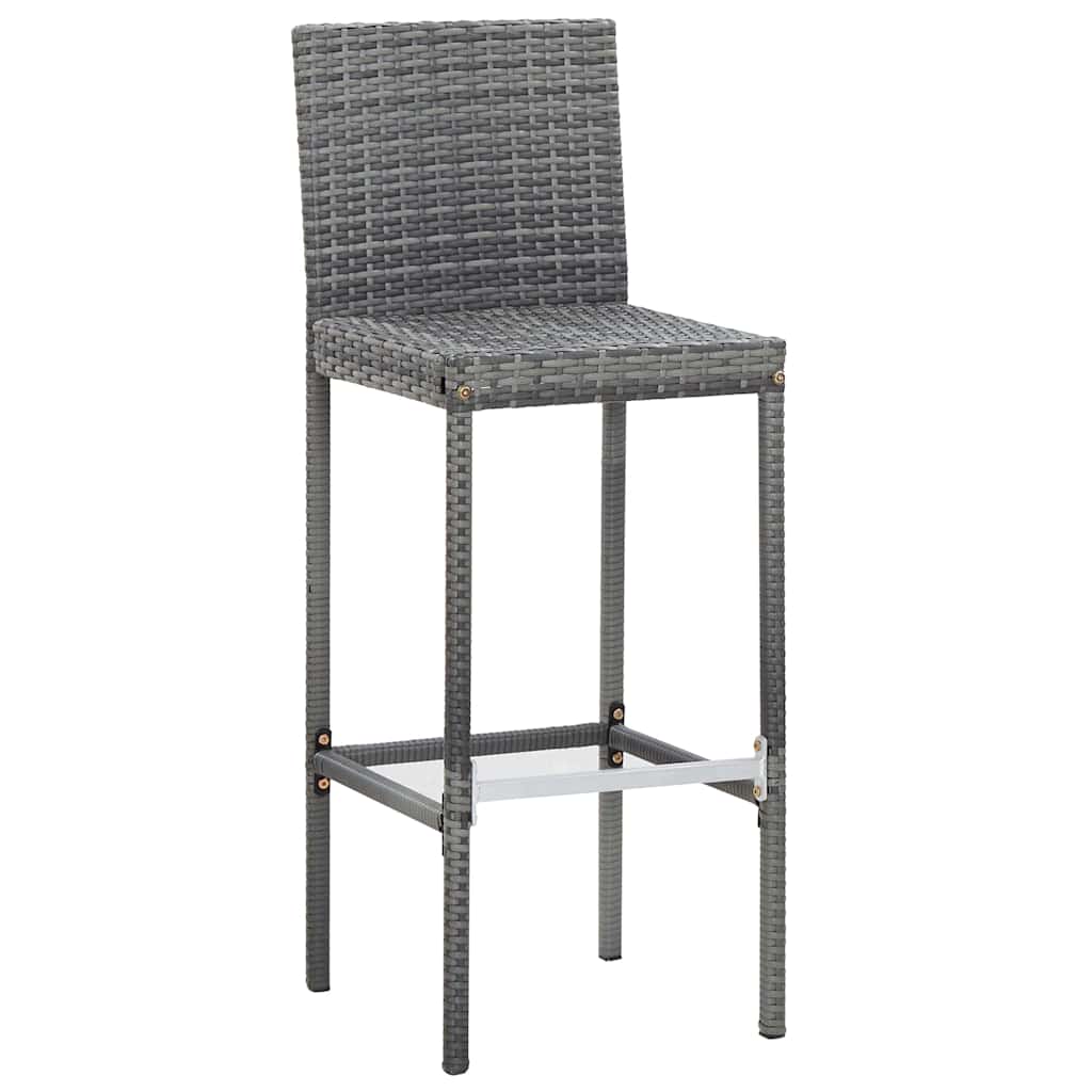 vidaXL 7-delige Tuinbarset met kussens poly rattan zwart