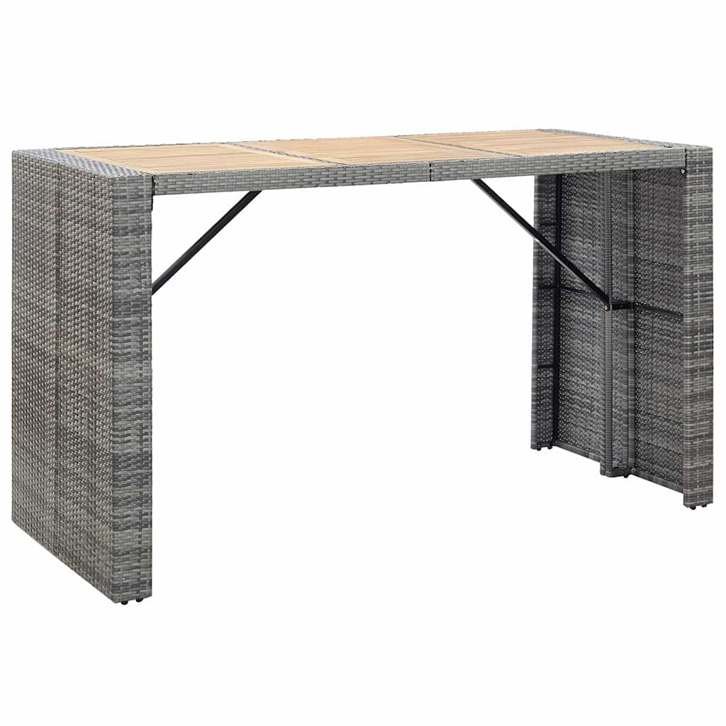 vidaXL 7-delige Tuinbarset met kussens poly rattan zwart