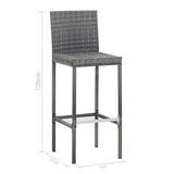 vidaXL 5-piece Garden Bar Set Polyrattan and Acacia Wood Black