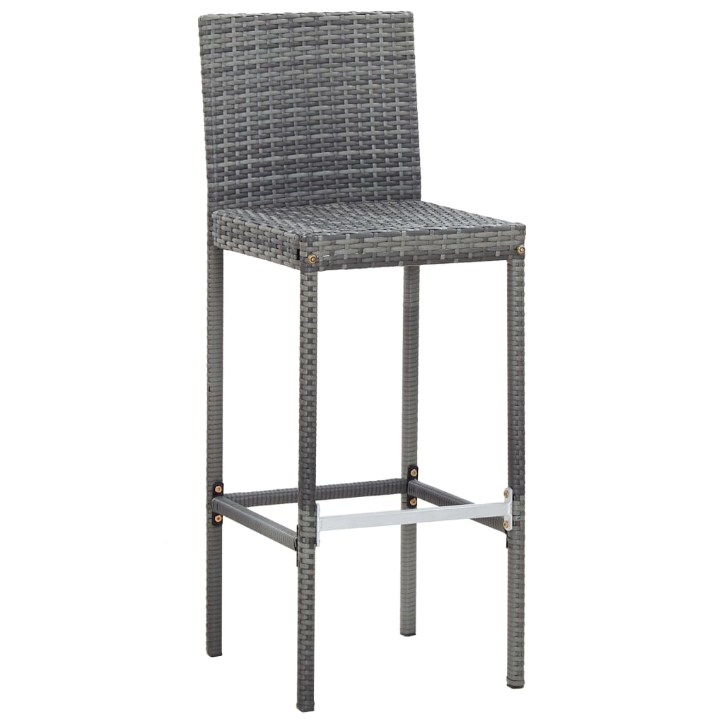 vidaXL 5-piece Garden Bar Set Polyrattan and Acacia Wood Black
