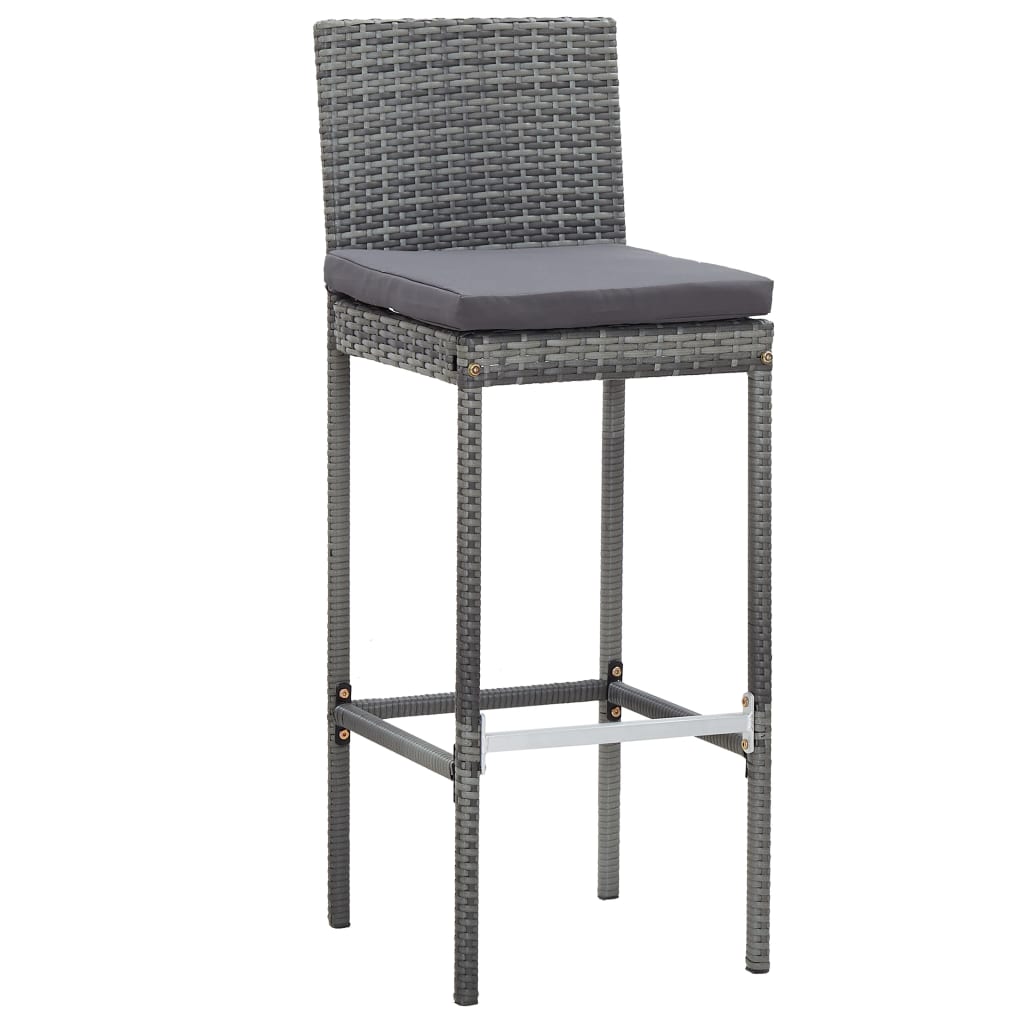 vidaXL 5-piece Garden Bar Set Polyrattan and Acacia Wood Black
