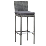 vidaXL 5-piece Garden Bar Set Polyrattan and Acacia Wood Black