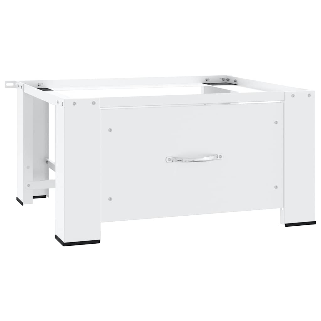 vidaXL Dubbele wasmachine sokkel met uittrekbare planken wit