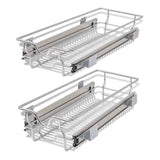 vidaXL Draadmanden uittrekbaar 2 st 45 cm zilverkleurig