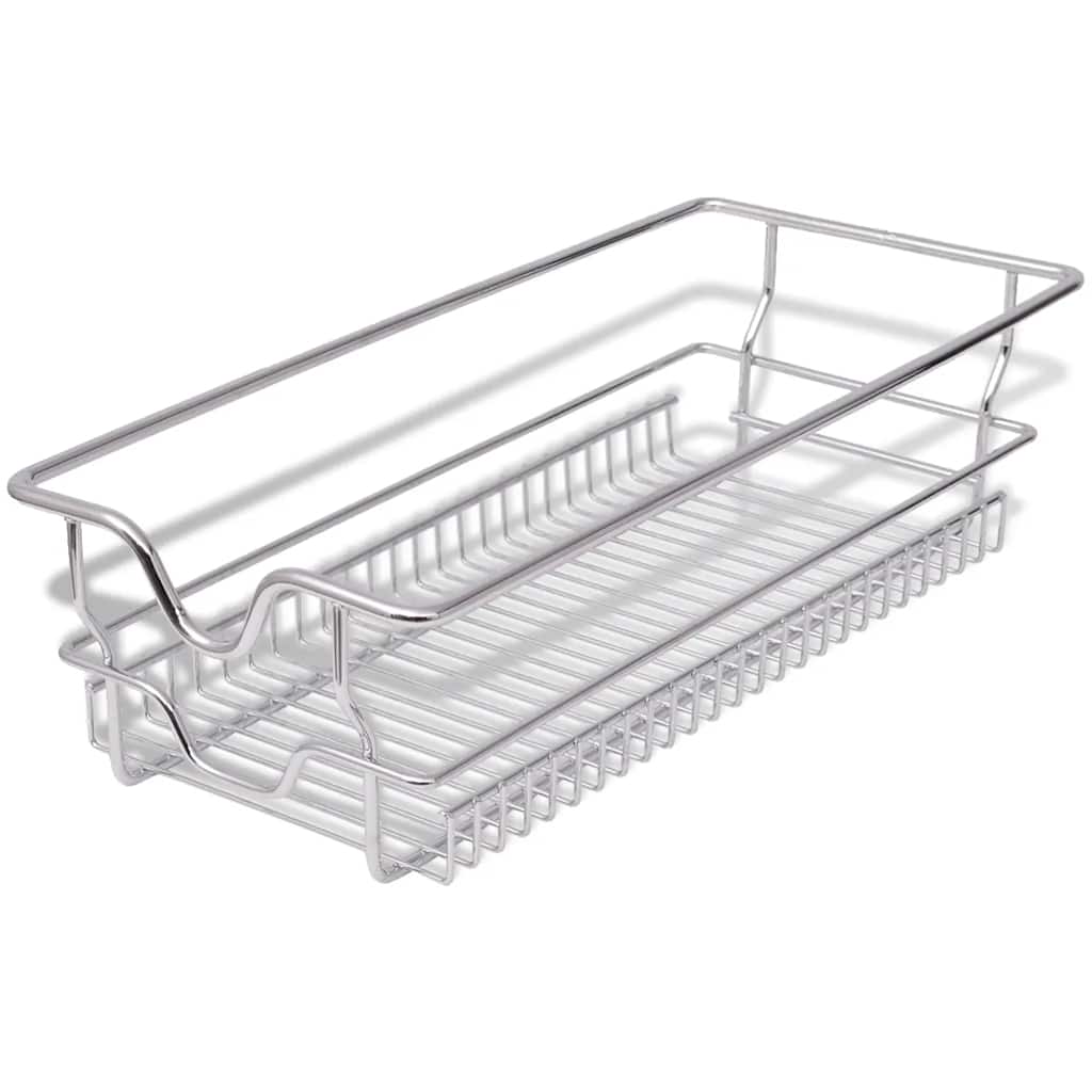 vidaXL Draadmanden uittrekbaar 2 st 45 cm zilverkleurig