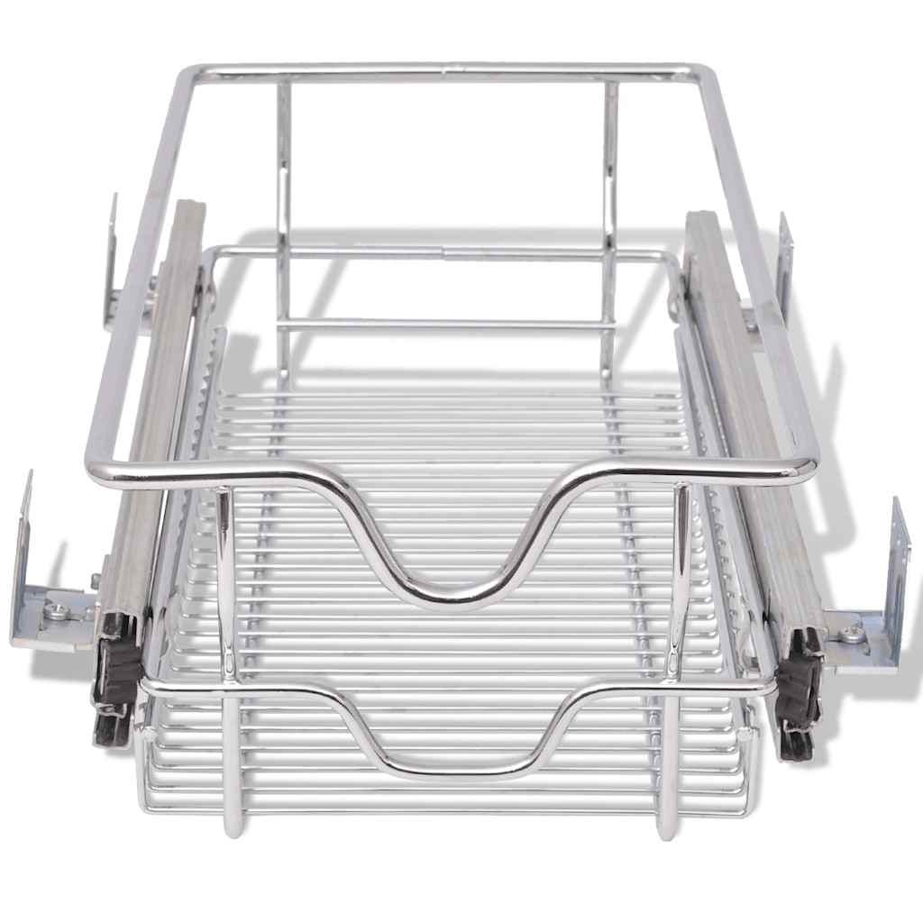 vidaXL Draadmanden uittrekbaar 2 st 45 cm zilverkleurig
