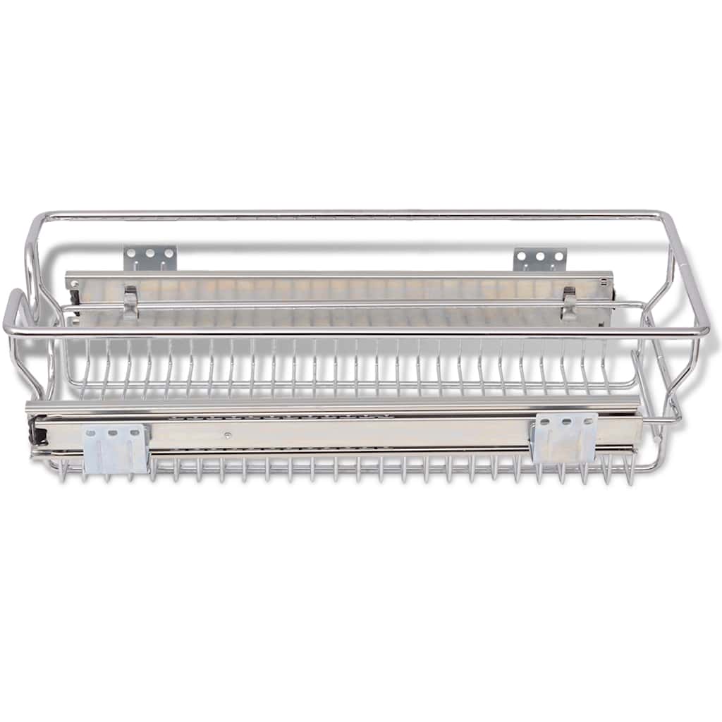 vidaXL Draadmanden uittrekbaar 2 st 45 cm zilverkleurig