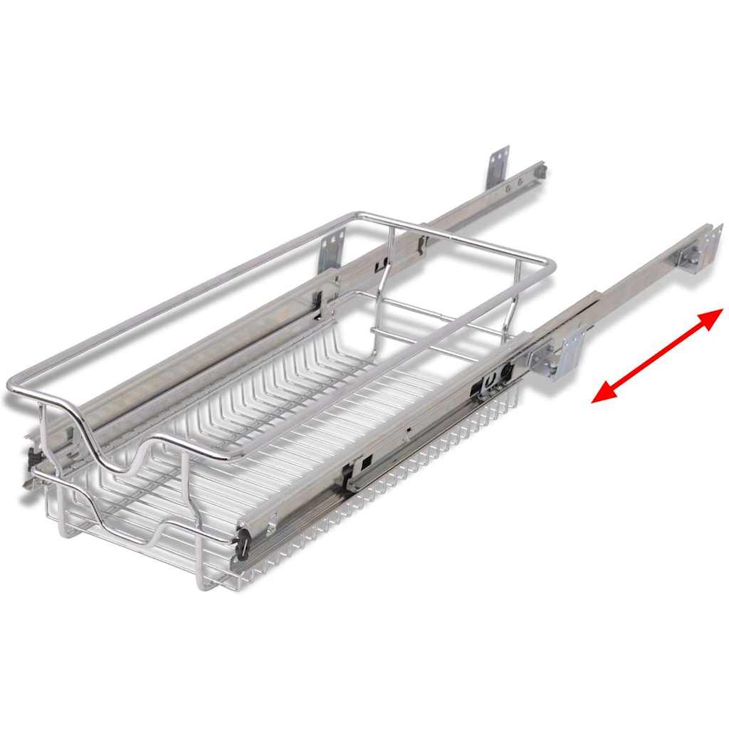 vidaXL Draadmanden uittrekbaar 2 st 45 cm zilverkleurig