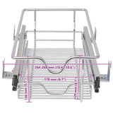 vidaXL Draadmanden uittrekbaar 2 st 45 cm zilverkleurig