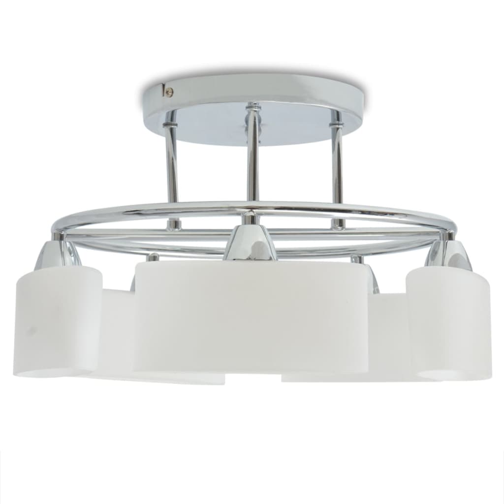 vidaXL Plafondlamp met ellips glazen kapjes (4 x E14)