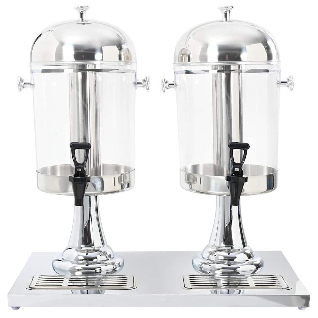 vidaXL Dubbele sapdispenser roestvrij staal 2x8 L