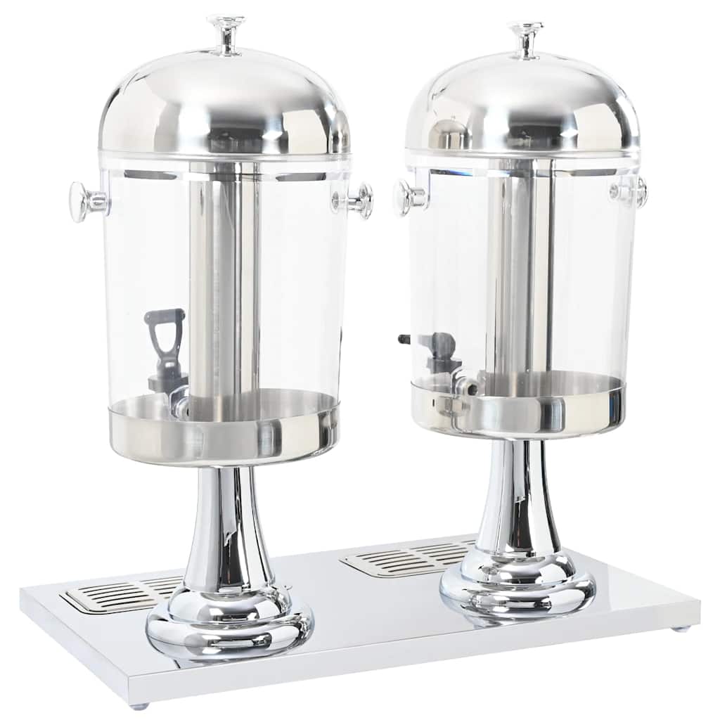 vidaXL Dubbele sapdispenser roestvrij staal 2x8 L