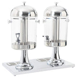vidaXL Dubbele sapdispenser roestvrij staal 2x8 L
