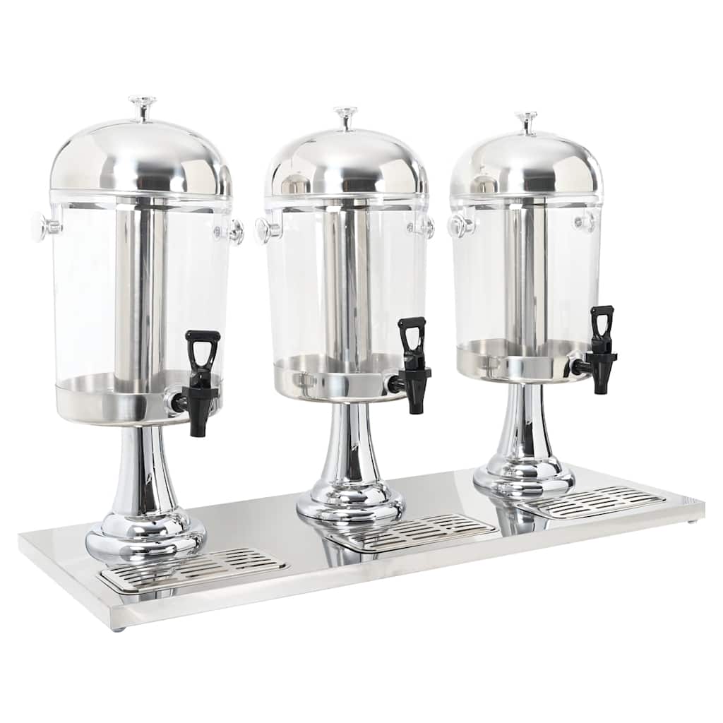 vidaXL Dubbele sapdispenser roestvrij staal 2x8 L