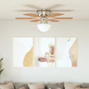 vidaXL Plafondventilator met lamp 82 cm lichtbruin