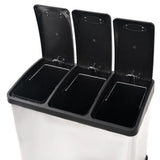 vidaXL Pedaalemmer voor recycling 36 L roestvrij staal