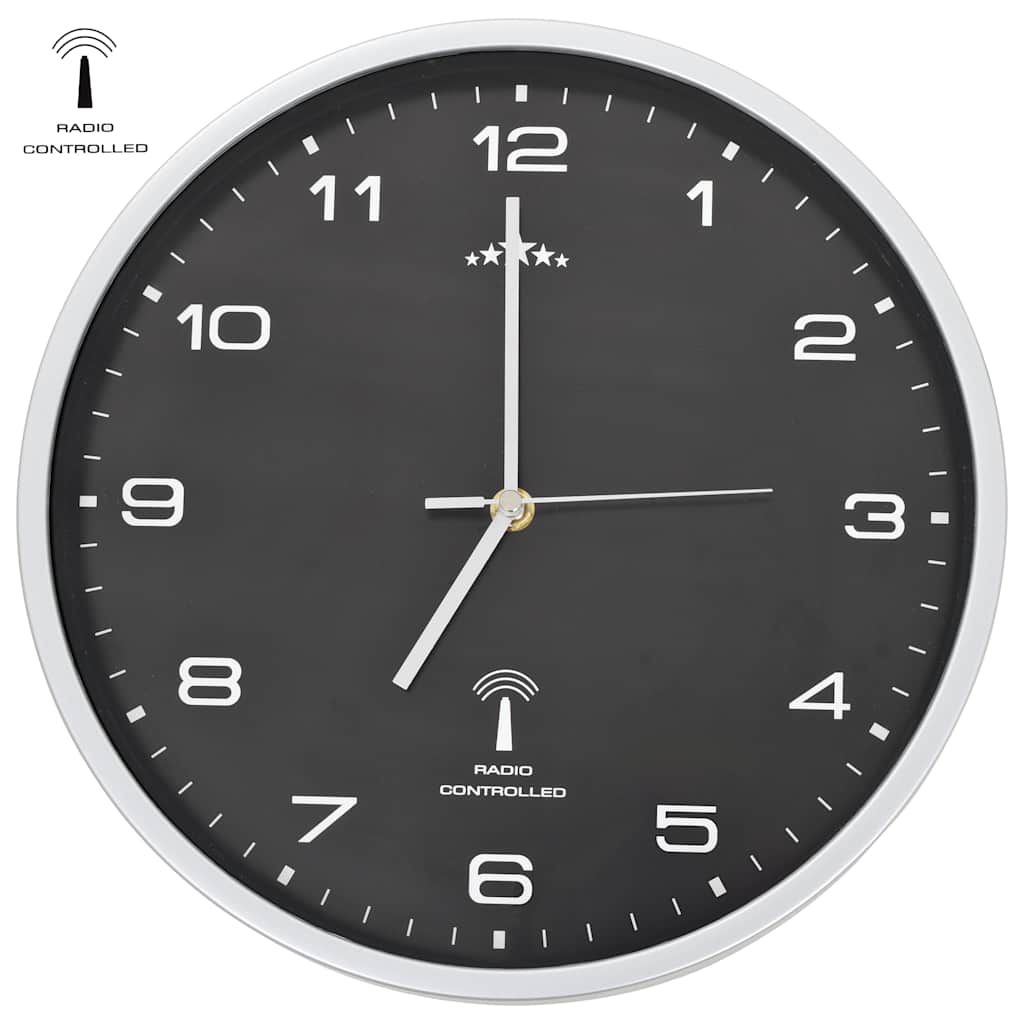 vidaXL Wandklok met quartz uurwerk radiogestuurd 31 cm wit
