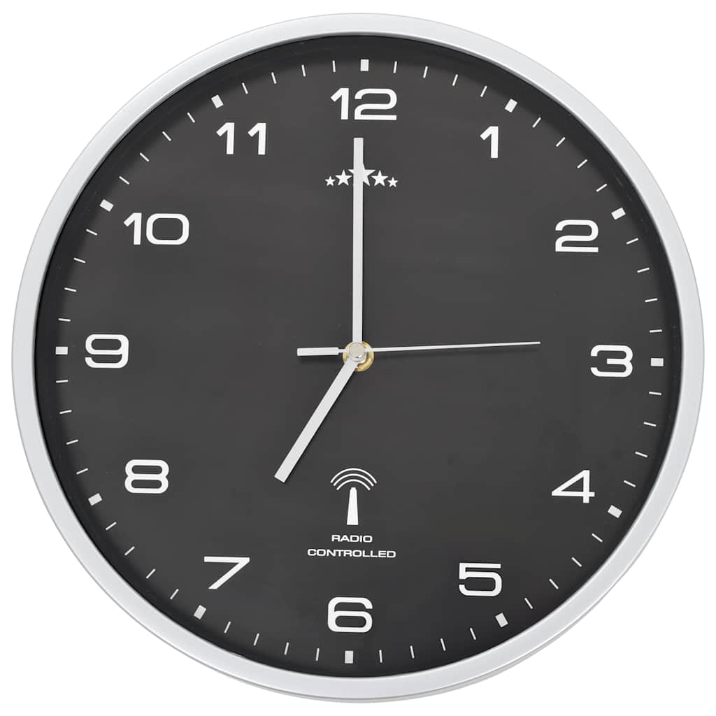 vidaXL Wandklok met quartz uurwerk radiogestuurd 31 cm wit
