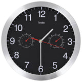 vidaXL Wandklok met quartz-mechanisme hygrometer thermometer 30 cm wit