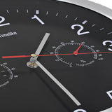 vidaXL Wandklok met quartz-mechanisme hygrometer thermometer 30 cm wit