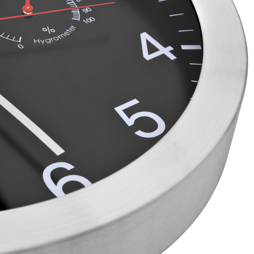 vidaXL Wandklok met quartz-mechanisme hygrometer thermometer 30 cm wit