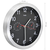 vidaXL Wandklok met quartz-mechanisme hygrometer thermometer 30 cm wit