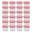 vidaXL Jampotten met wit met rode deksels 24 st 110 ml glas