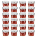 vidaXL Jampotten met wit met rode deksels 24 st 110 ml glas