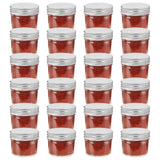 vidaXL Jampotten met wit met rode deksels 24 st 110 ml glas