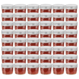 vidaXL Jampotten met wit met rode deksels 24 st 110 ml glas