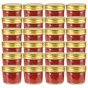 vidaXL Jampotten met wit met rode deksels 24 st 110 ml glas