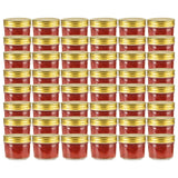 vidaXL Jampotten met wit met rode deksels 24 st 110 ml glas