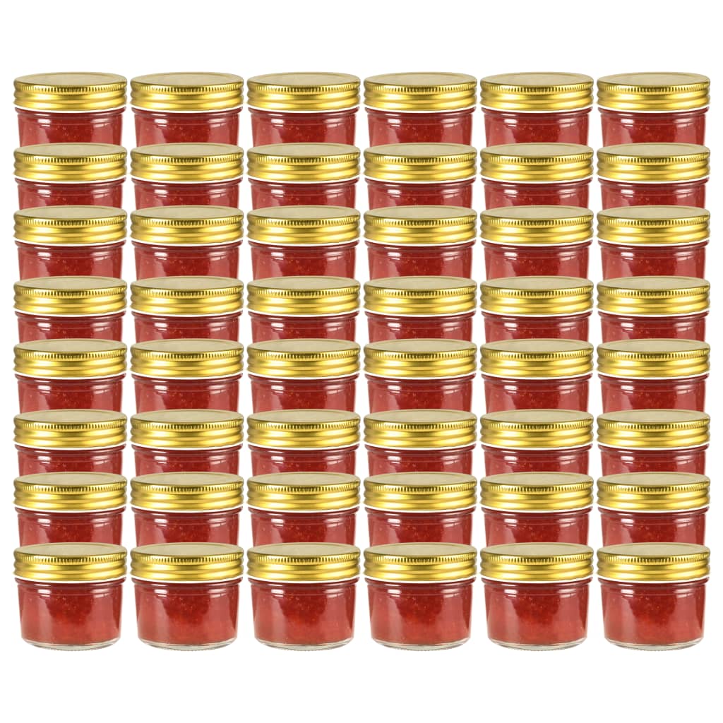 vidaXL Jampotten met wit met rode deksels 24 st 110 ml glas