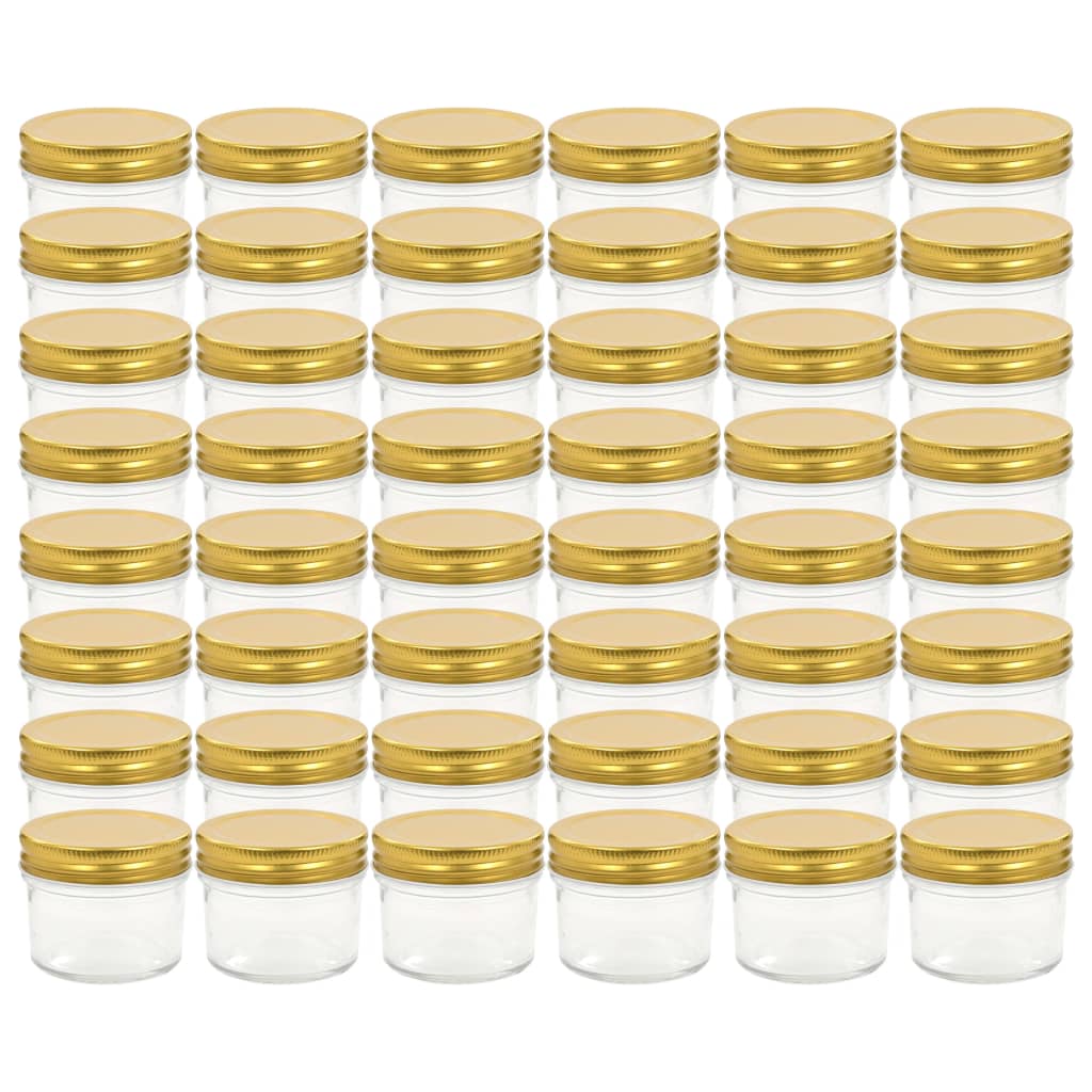 vidaXL Jampotten met wit met rode deksels 24 st 110 ml glas