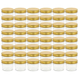 vidaXL Jampotten met wit met rode deksels 24 st 110 ml glas
