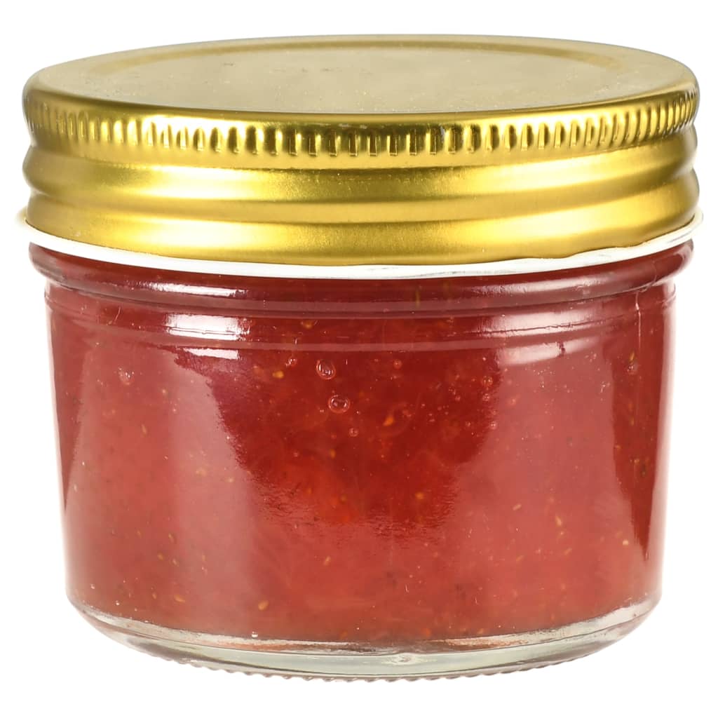 vidaXL Jampotten met wit met rode deksels 24 st 110 ml glas