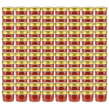vidaXL Jampotten met wit met rode deksels 24 st 110 ml glas