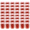 vidaXL Jampotten met wit met rode deksels 48 st 230 ml glas