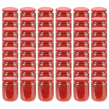 vidaXL Jampotten met wit met rode deksels 48 st 230 ml glas
