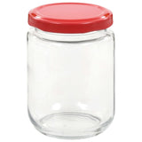 vidaXL Jampotten met wit met rode deksels 48 st 230 ml glas